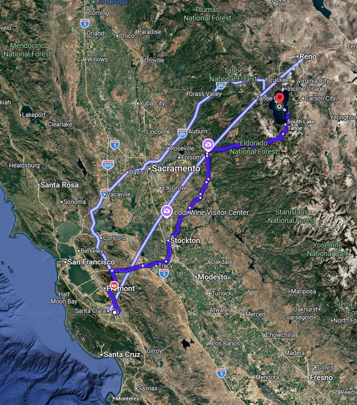 San Jose to Lake Tahoe Private Charter Flights vs driving