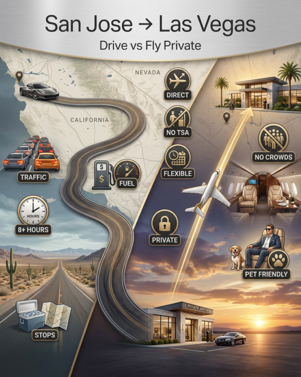 Private Charter Flights from-San Jose to Las Vegas Charter
