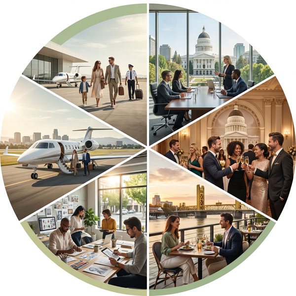 Private Charter Flights from San Jose to Sacramento vs travel