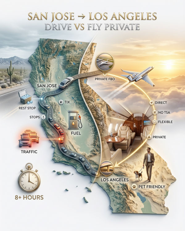 Why Private Charter Flights from San Jose to Los Angeles