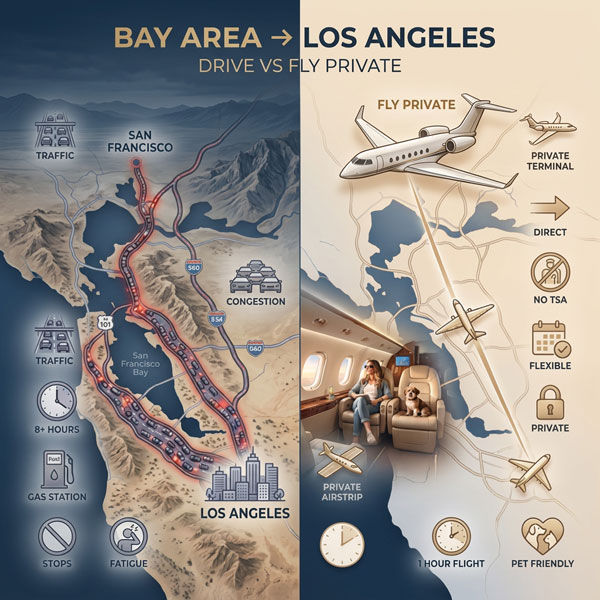 San Jose to Lake Tahoe Private Charter Flights vs driving